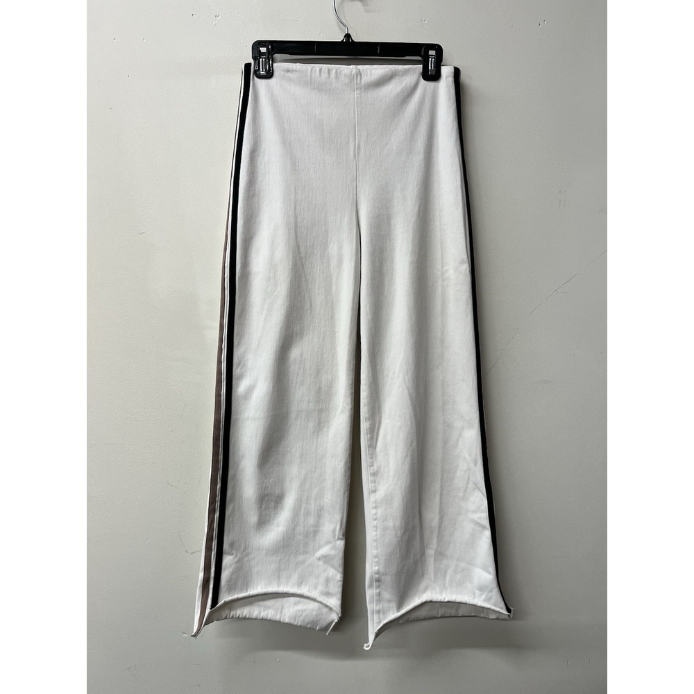 Lysse Pull On Pants Stripes Down Side White Cropped